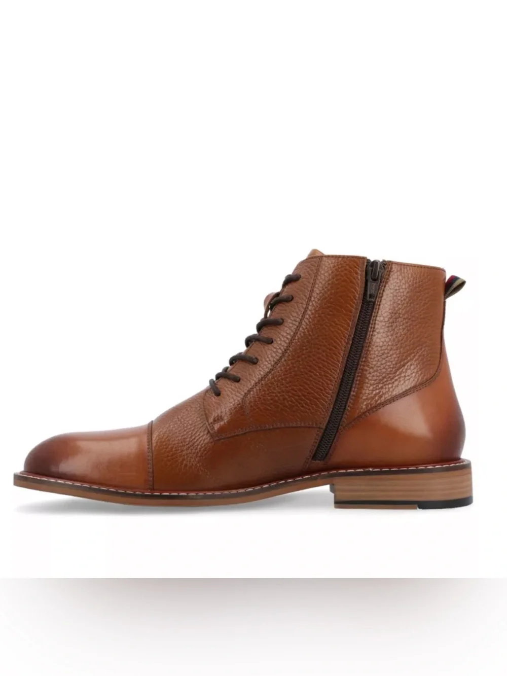Thomas and Vine Jagger Cap Toe Ankle Boots In Cognac Leather Men’s Size 9M New